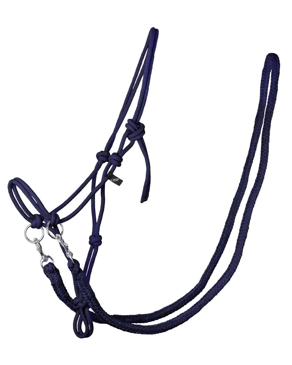 QHP Knot Halter with Reins Navy
