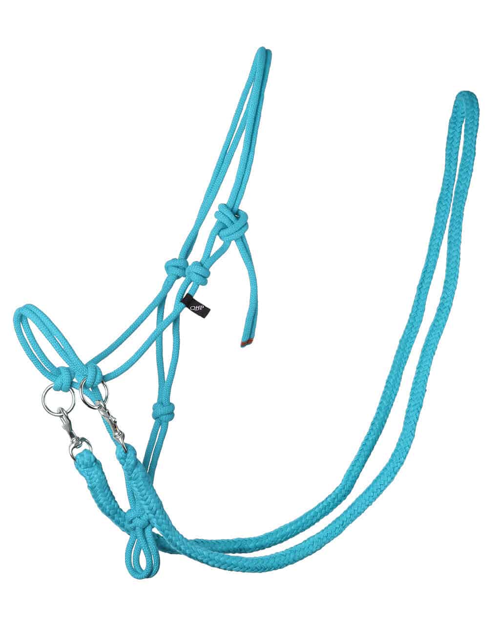 QHP Rope Halter with Reins Sky