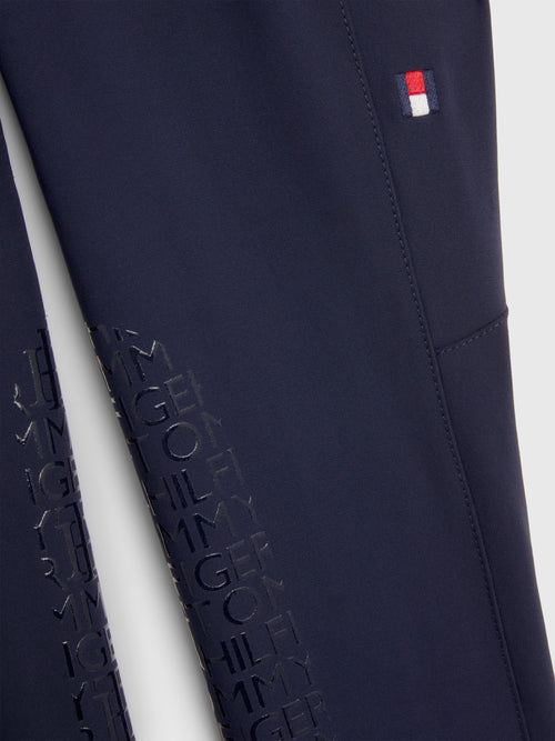 Tommy Hilfiger Equestrian® » Damen Sommer Reithose Pro KnieGrip Blau, mit breitem Bund, Gürtelschlaufen und einer Smartphone-Tasche mit verdecktem Reißverschluss am rechten Oberschenkel Artikelnummer th07wkbr201-004 erhältlich bei www.Hotti24.de