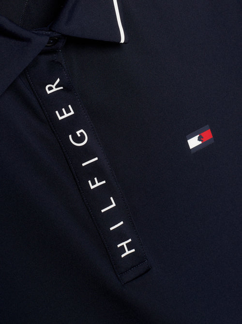 Tommy Hilfiger Equestrian® »Damen Harlem Blau, mit bedruckter Hilfiger Klappe und verdecktem Druckknopfverschluss. Mit aufgesticktem Flag-Logo auf der linken Brust Artikelnummer th07wssp301-004 erhältlich bei www.Hotti24.de
