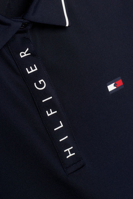 Tommy Hilfiger Equestrian® »Damen Harlem Blau, mit bedruckter Hilfiger Klappe und verdecktem Druckknopfverschluss. Mit aufgesticktem Flag-Logo auf der linken Brust Artikelnummer th07wssp301-004 erhältlich bei www.Hotti24.de