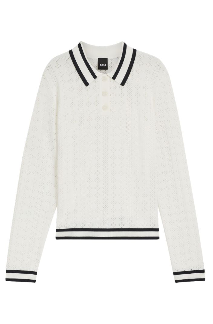 BOSS Equestrian Pullover Polo Pam Soft Cream