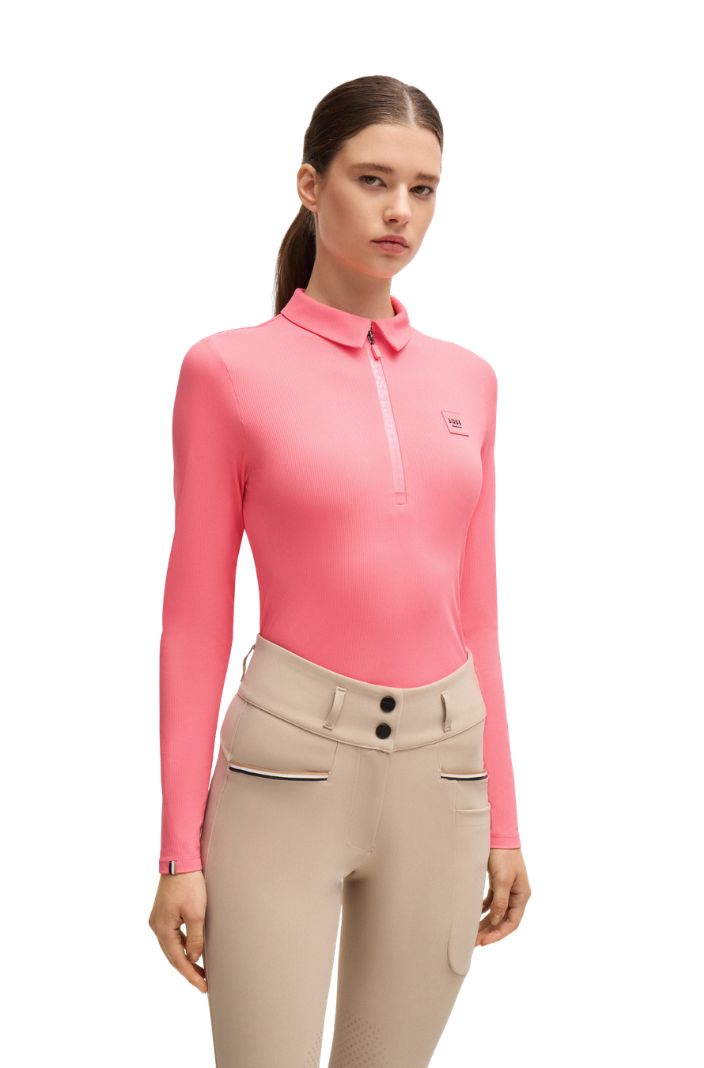 BOSS Equestrian Reitshirt Langarm Chess Stripes Pink