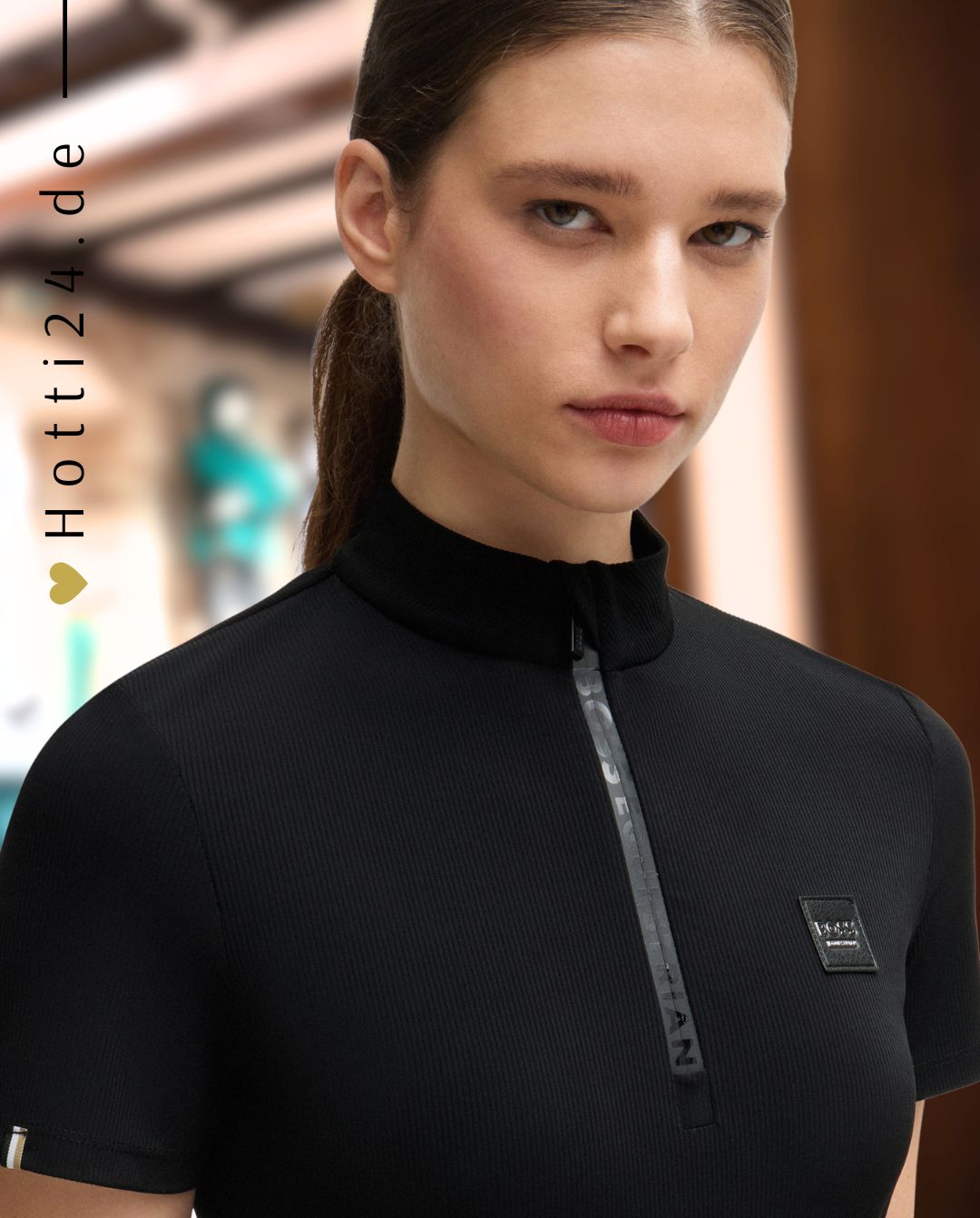 BOSS Equestrian »Trainingsshirt Maira Stripes Black