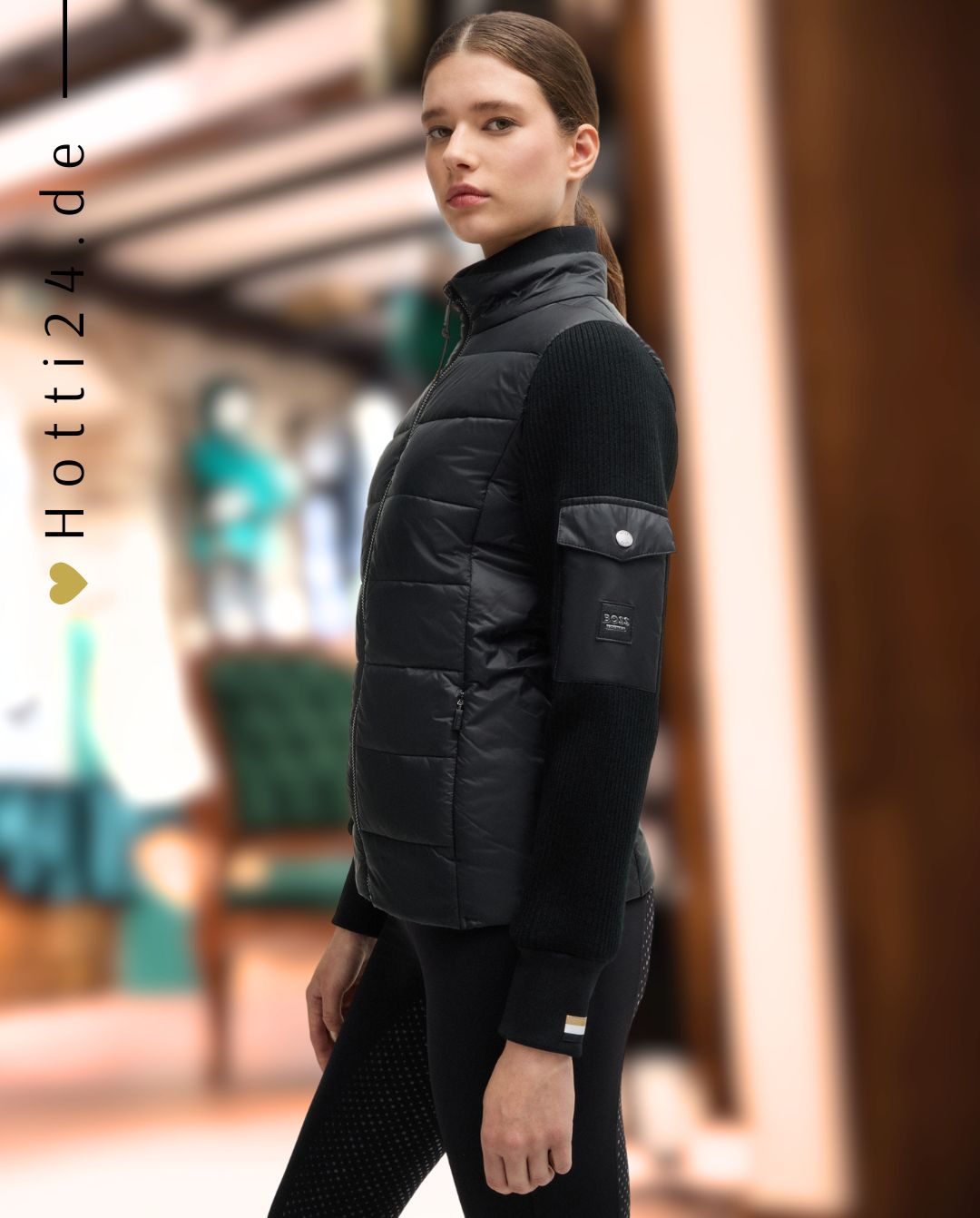 BOSS Equestrian »Trainingsjacke Yara Puffer Black