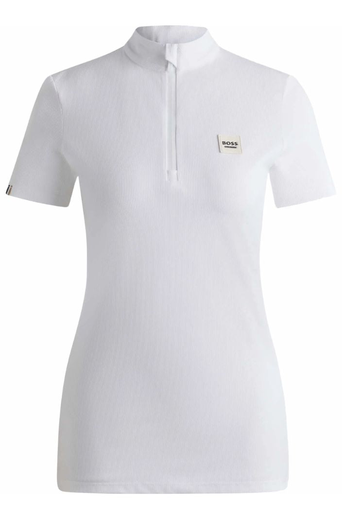 BOSS Equestrian Turniershirt Maira Stripes White