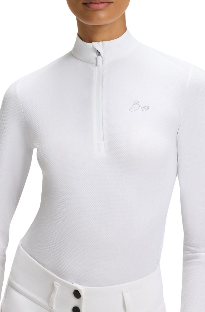 BOSS Equestrian Turniershirt Langarm Minou Weiß
