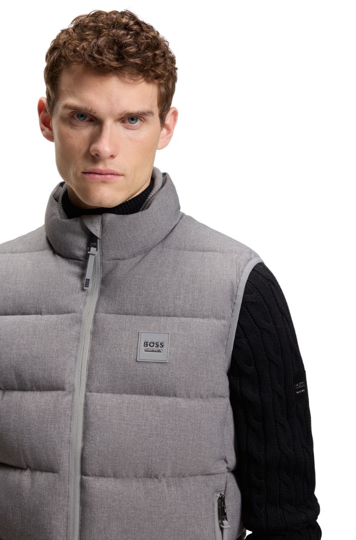 BOSS Equestrian Puffer Weste Jacob Silbergrau Melange