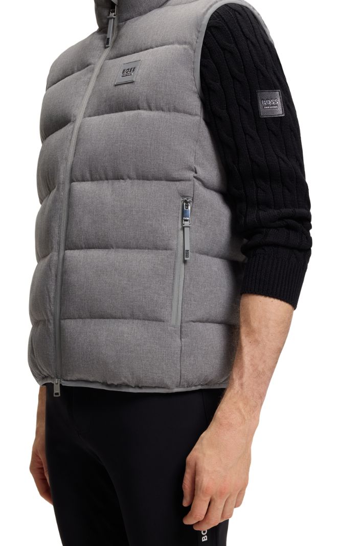 BOSS Equestrian Puffer Weste Jacob Silbergrau Melange