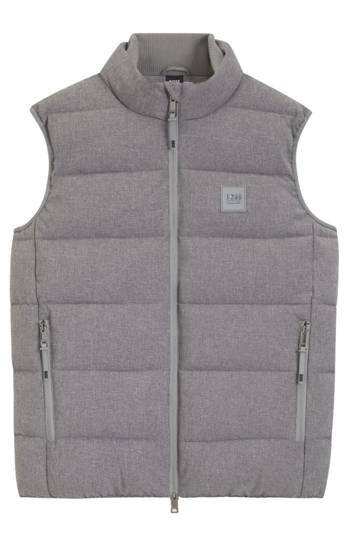 BOSS Equestrian Puffer Weste Jacob Silbergrau Melange