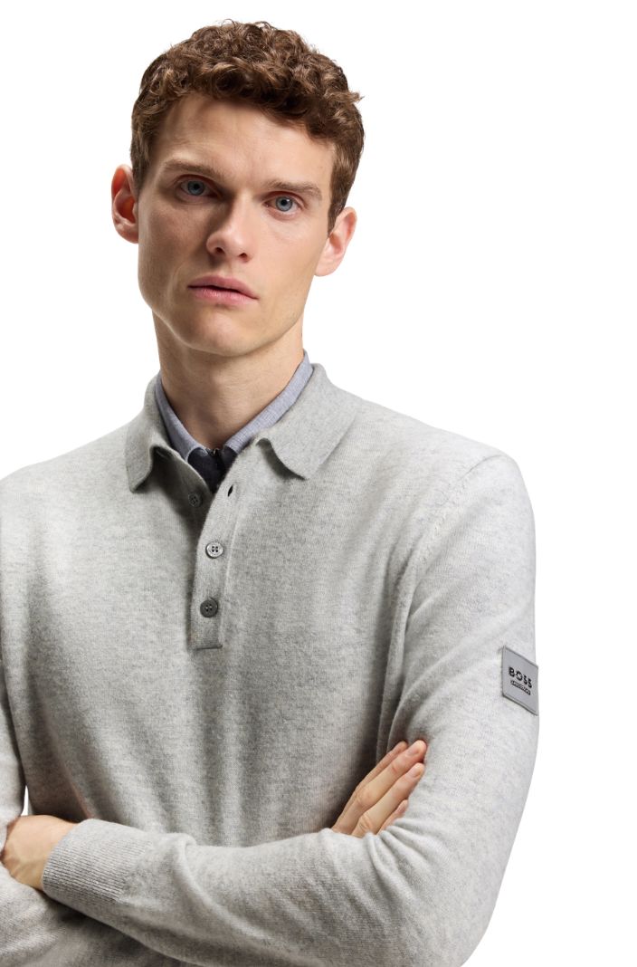 BOSS Equestrian Pullover Jude Silbergrau Melange