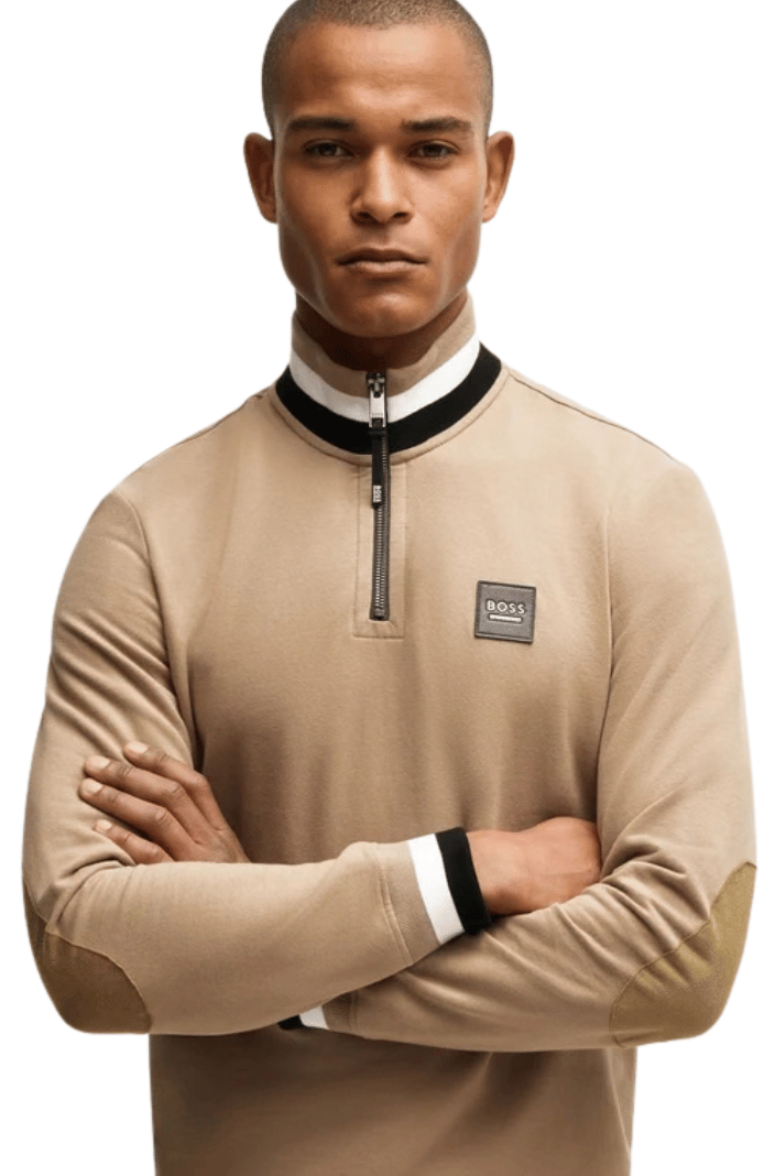 BOSS Equestrian Sweatshirt Troyer Signature Camel