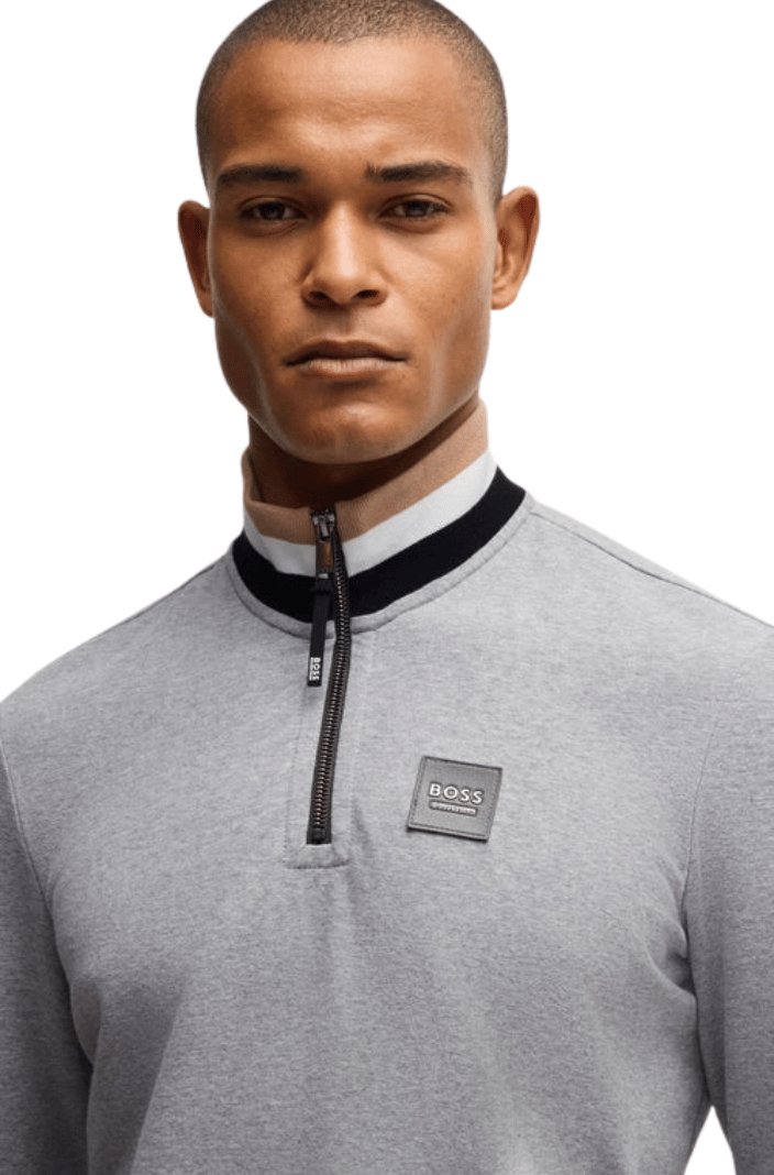 BOSS Equestrian Sweatshirt Troyer Signature Greymelange