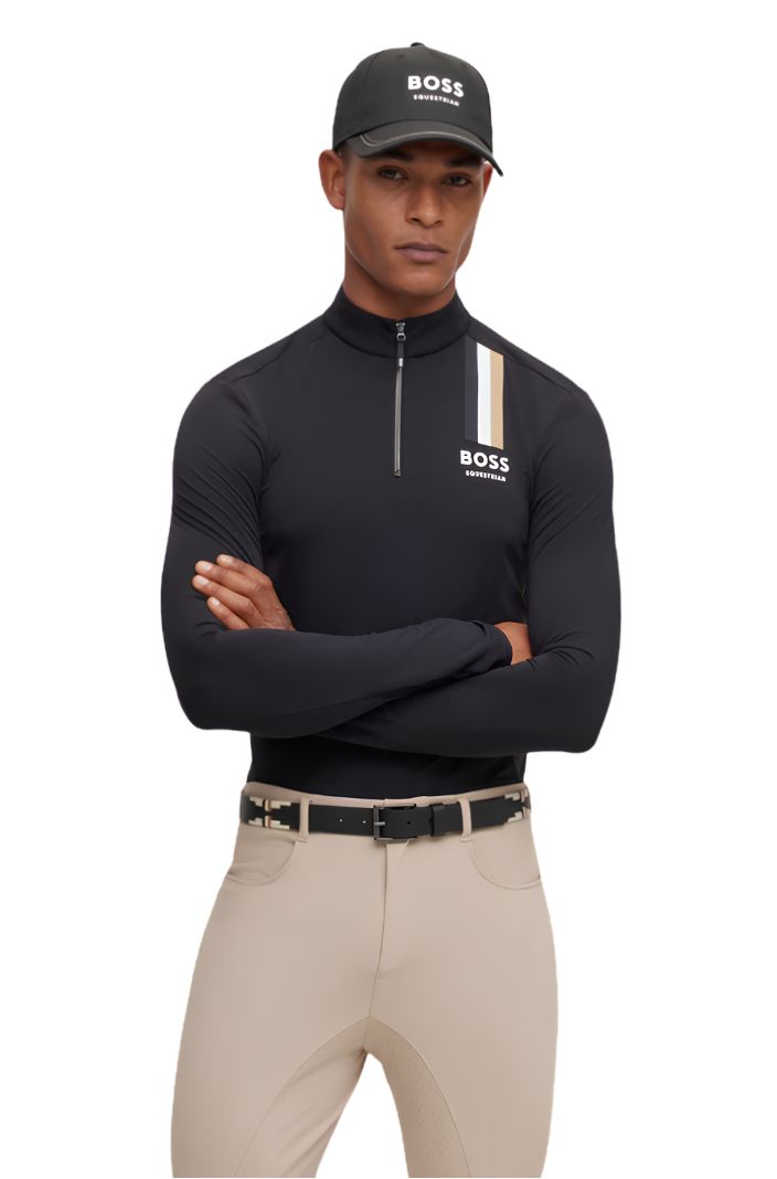 boss-equestrian-herren-trainingsshirt-ethan-signature-stripe-black