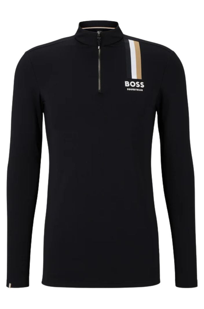 BOSS Equestrian Reitshirt Langarm Ethan Schwarz