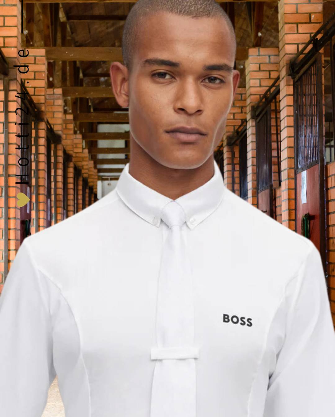 Herren Turnierhemd "Norman" von BOSS Equestrian. Dieses Turnierhemd ist in der Farbe Weiß erhältlich und trägt die Artikelnummer B1M0401-100. Das "Norman" Herren Turnierhemd wurde speziell für Reiter entwickelt, um Stil und Eleganz während Turnieren zu bieten. Sie haben die Möglichkeit, das Hemd von vorne, von der Seite und von hinten zu betrachten, um einen umfassenden Eindruck zu erhalten. Sie können dieses Herren Turnierhemd auf der Website www.hotti24.de erwerben