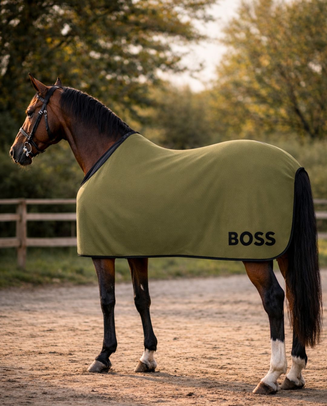 BOSS Equestrian "Monogram Olivine Cooler Rug