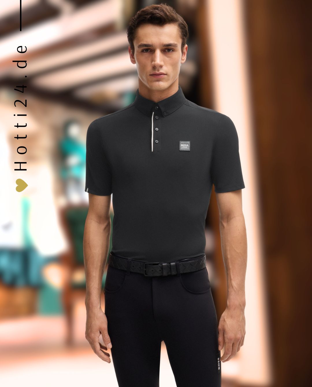 BOSS Equestrian »Trainingsshirt Matt Stripes Black