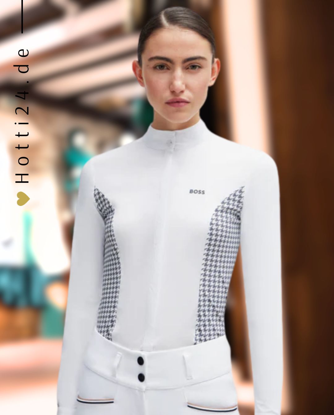BOSS Equestrian »Turnierbluse Emma Houndstooth Grey