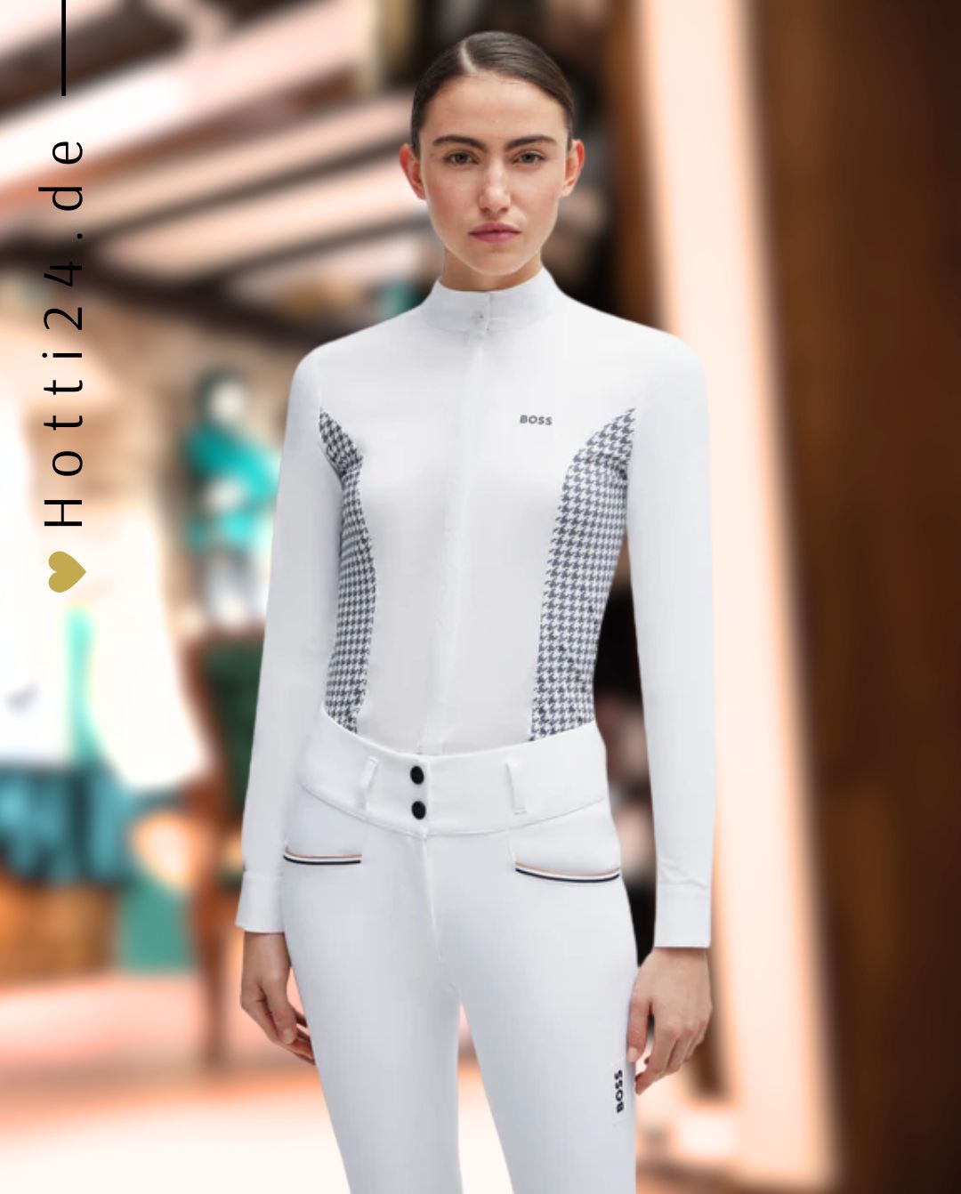 BOSS Equestrian »Turnierbluse Emma Houndstooth Grey