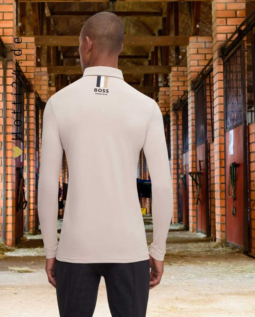 boss herren trainingsshirt elton signature stripe b1m0405-261 beige