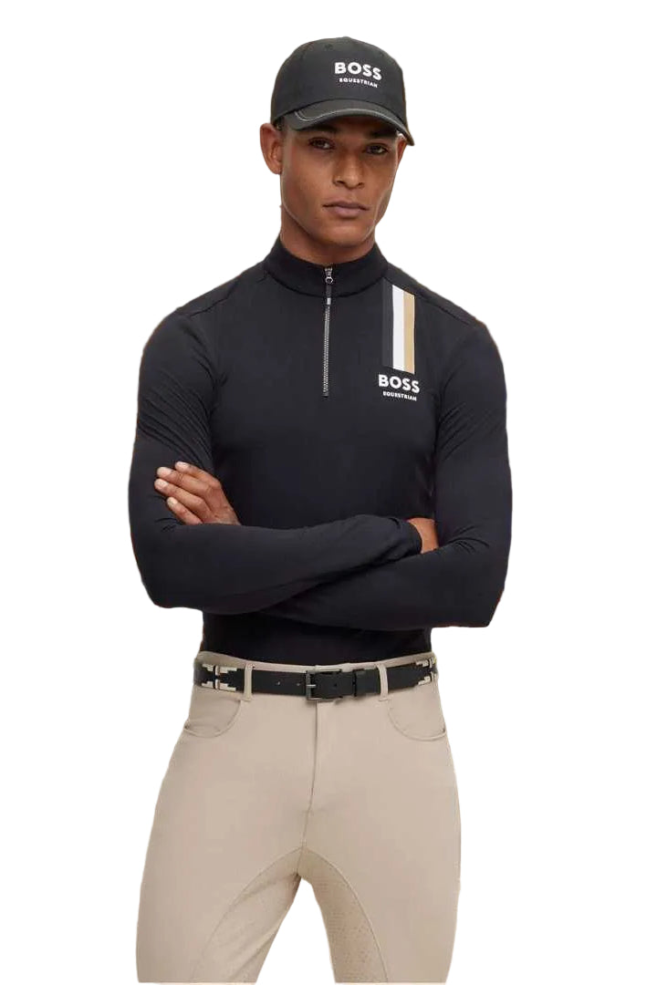boss herren trainingsshirt ethan signature stripe b1m0406-001 schwarz