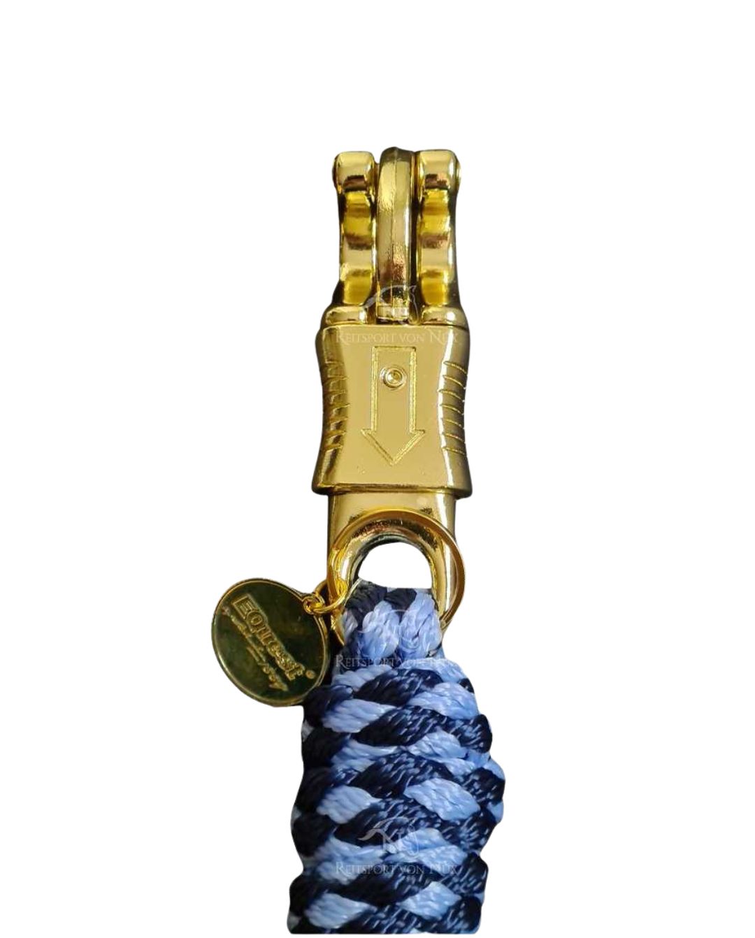 EQuest »Führstrick Ultimo Panikhaken Messing Light Blue