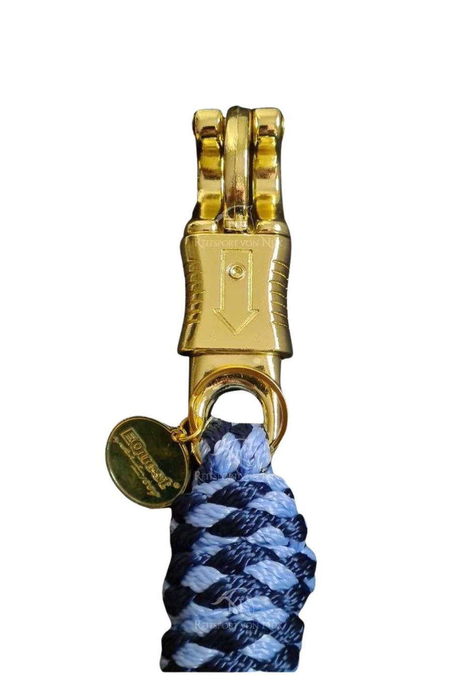 EQuest Lead Rope Ultimo Panic Hook Brass Light Blue