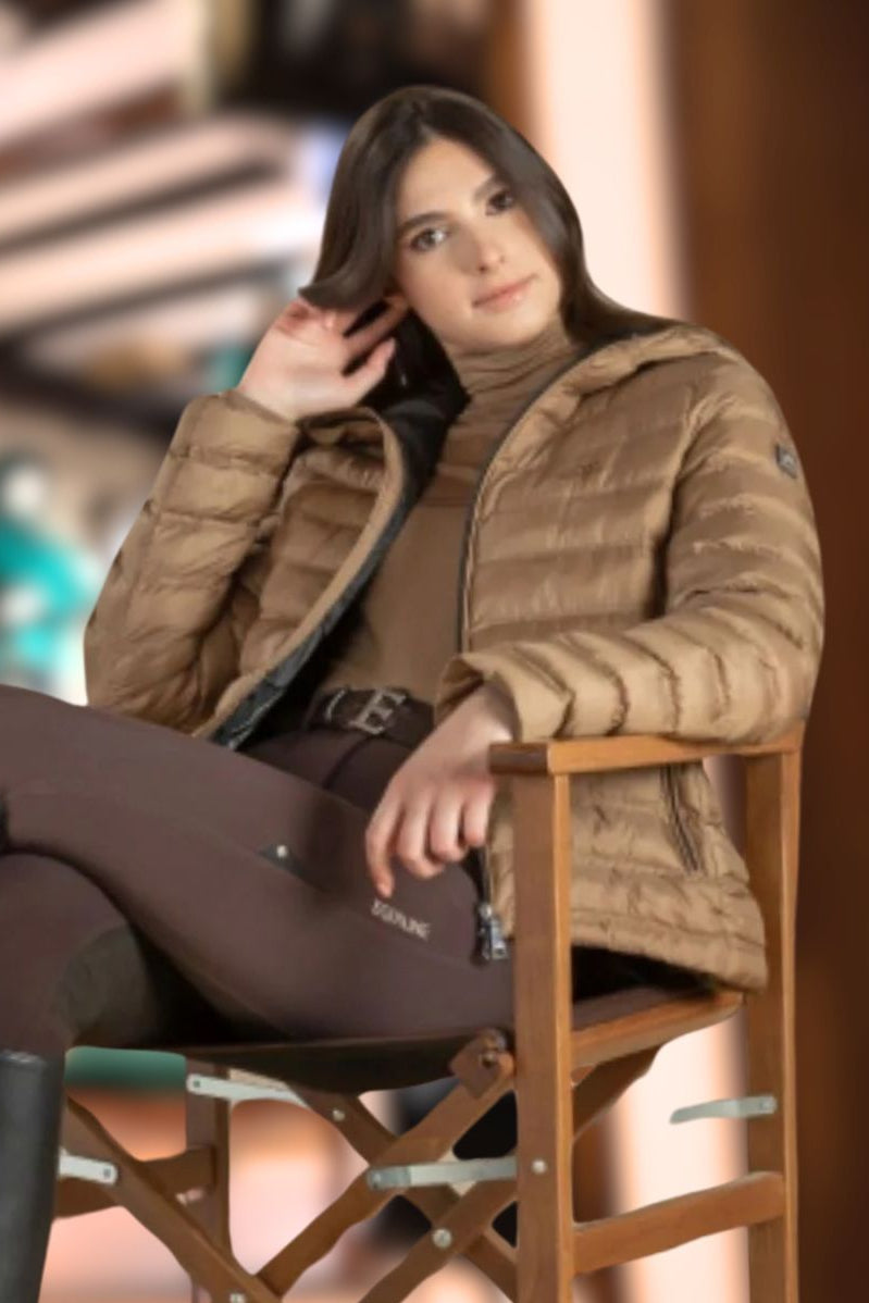 Equiline Women's Quilted Jacket Ecre Camel