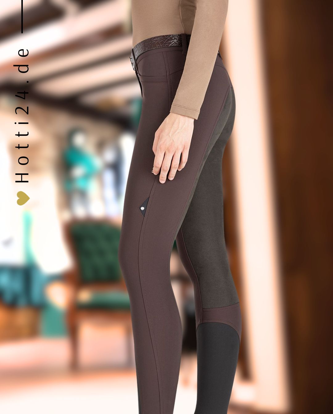 EQUILINE »Reithose Efide FullGrip Leder Marrone