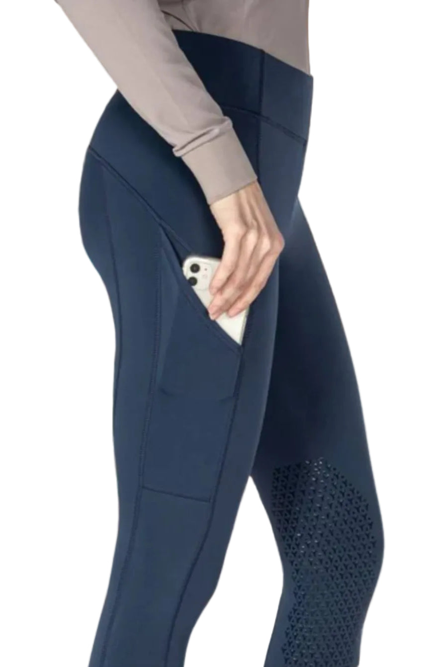 Equiline Women's Riding Leggings Edodiek KneeGrip Diplomatic Blue