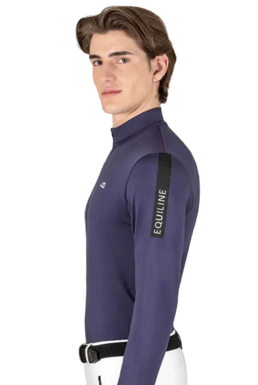 Equiline "Men's Long Sleeve Riding Shirt Cesko Cobalt