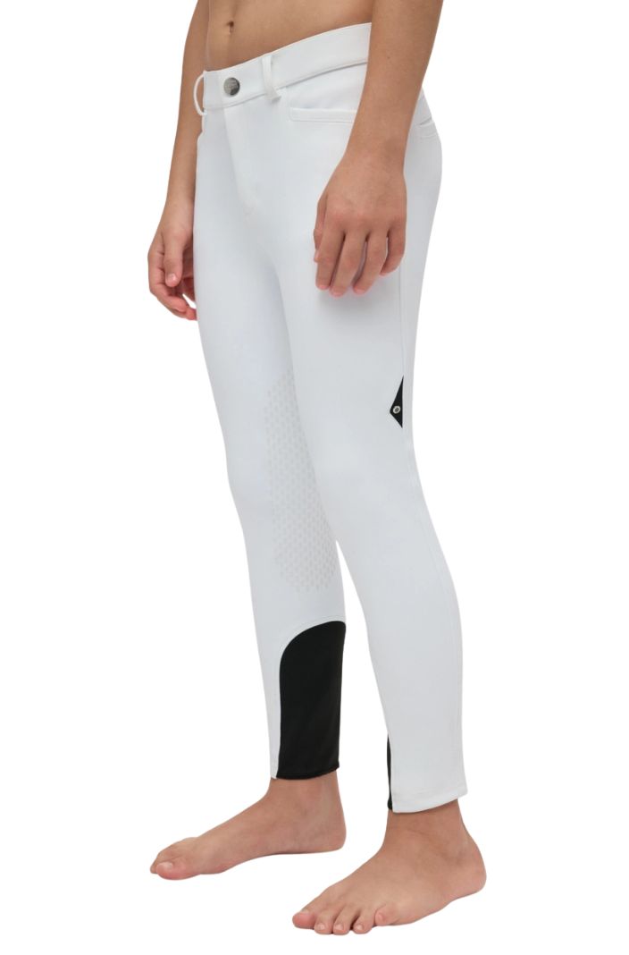 Equiline Jungen Reithose Eqjhoank KnieGrip Weiß