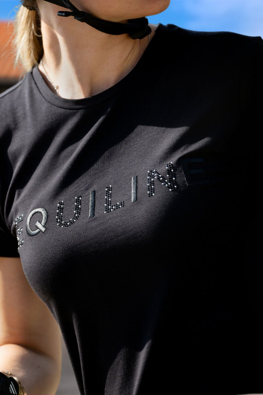 Equiline T-Shirt Gelig Schwarz