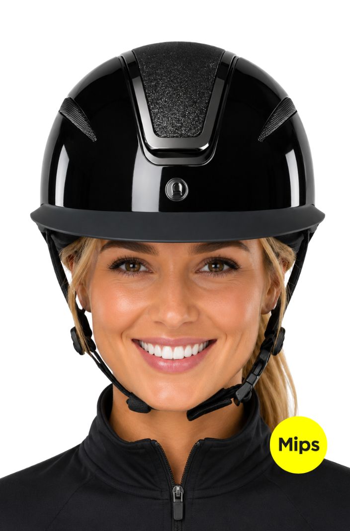 Equipage Guardian Mips Riding Helmet Black Shine Glitter