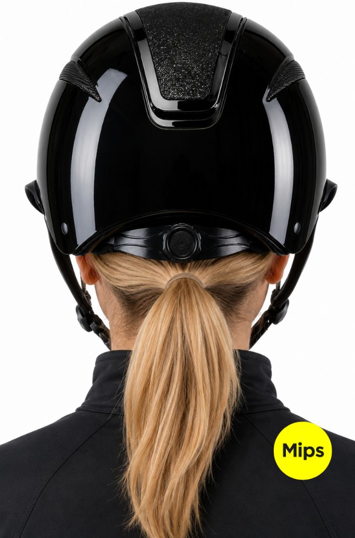 Equipage Reithelm Guardian Mips Schwarz Glanz Glitter Top