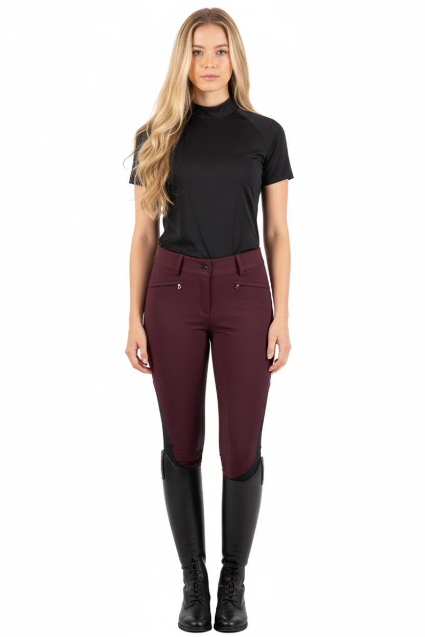 Euro Star "Breeches ESAirflow FullGrip Dark Berry
