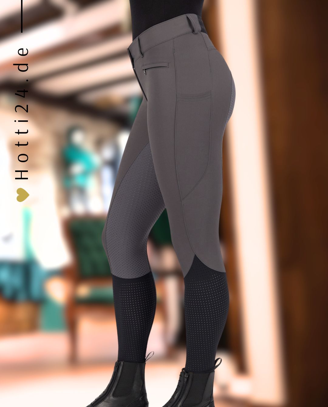 EURO STAR »Reithose ESAirflow FullGrip Magnet Grey