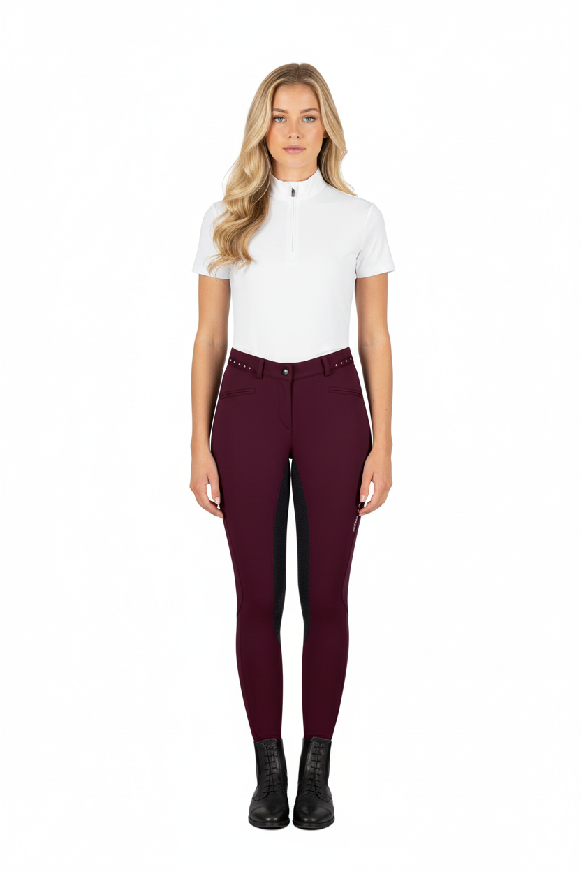 EURO STAR »Reithose ESEquitation Queen FullGrip Dark Berry