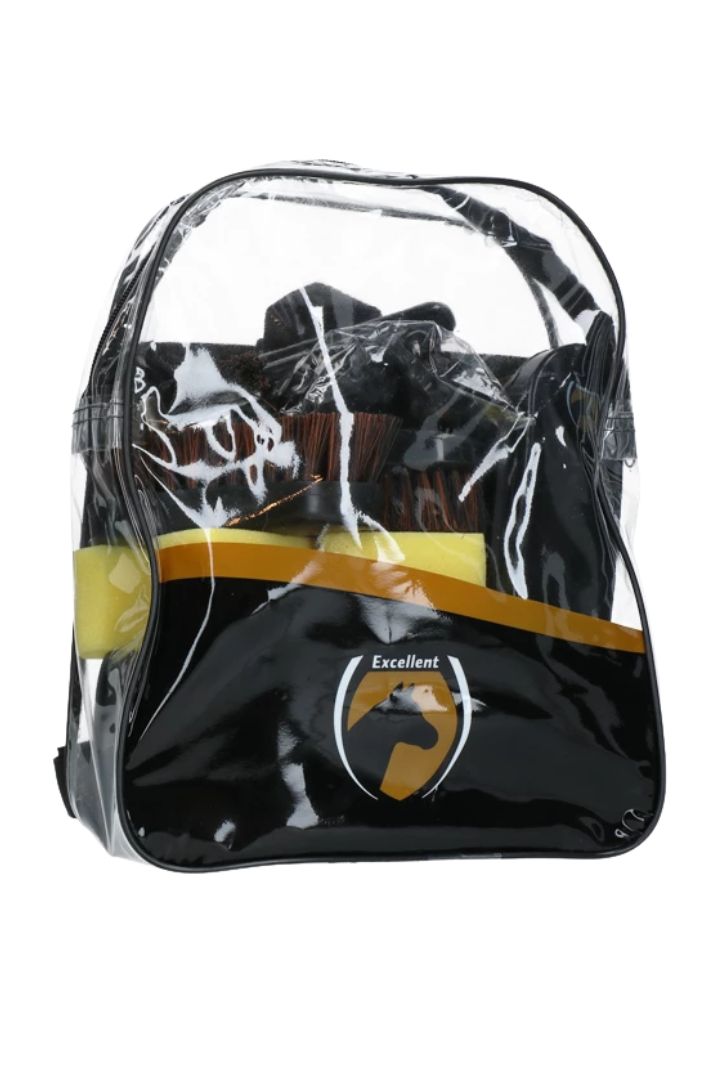 Excellent Junior Pferde Putzset im Rucksack Schwarz