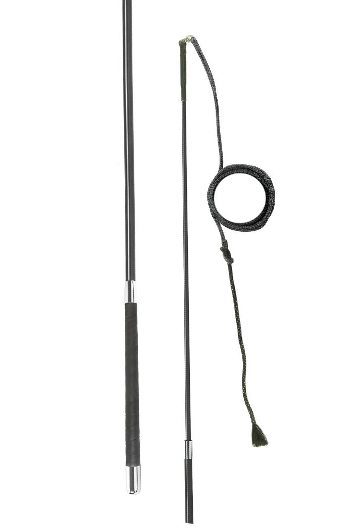 Fleck Longierpeitsche Carbon Teleskop Wickelgriff Schwarz 200 cm