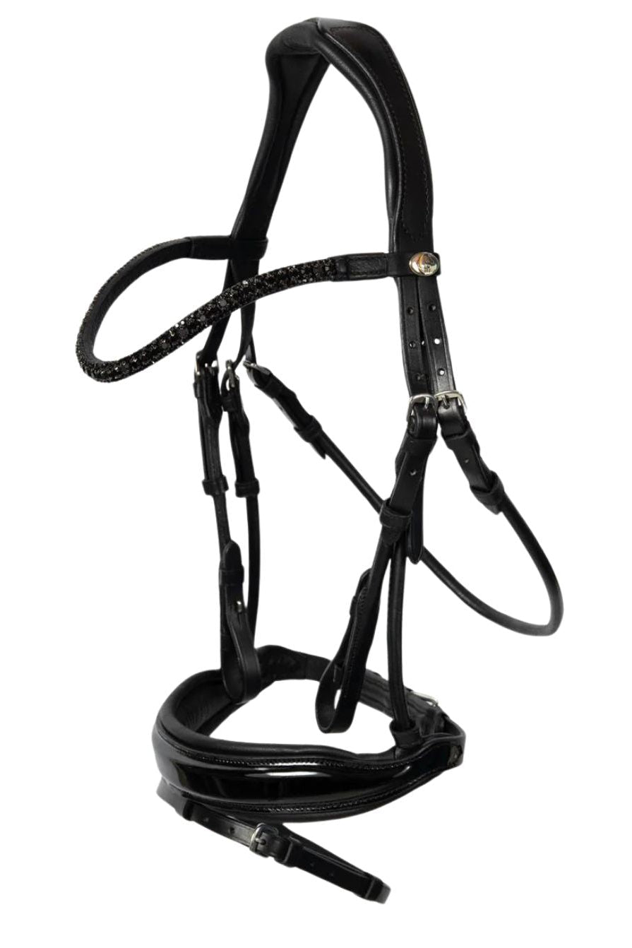 Hans Melzer Aachen Bridle incl. Reins Patent Leather Black