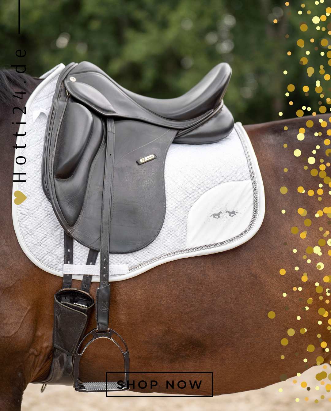 Pferde Springschabracke "Skye" von HV POLO in der Farbe Weiß mit der Artikelnummer 0801093504-0001. Diese Springschabracke wurde speziell entwickelt, um Ihrem Pferd während des Springreitens einen eleganten und komfortablen Sitz zu bieten. Sie können diese Pferde Springschabracke auf der Website www.hotti24.de erwerben
