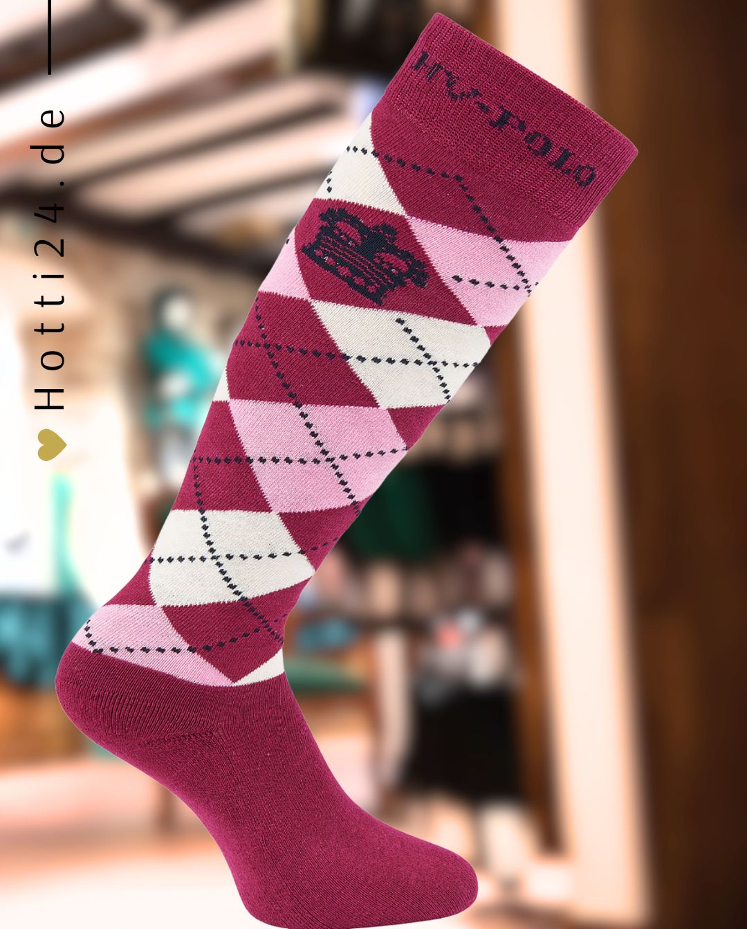 HV POLO »Reitsocken HVPArgyle Pink / Navy