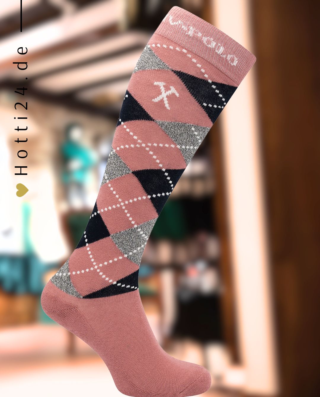HV POLO »Reitsocken HVPArgyle Dusty Rose / Navy