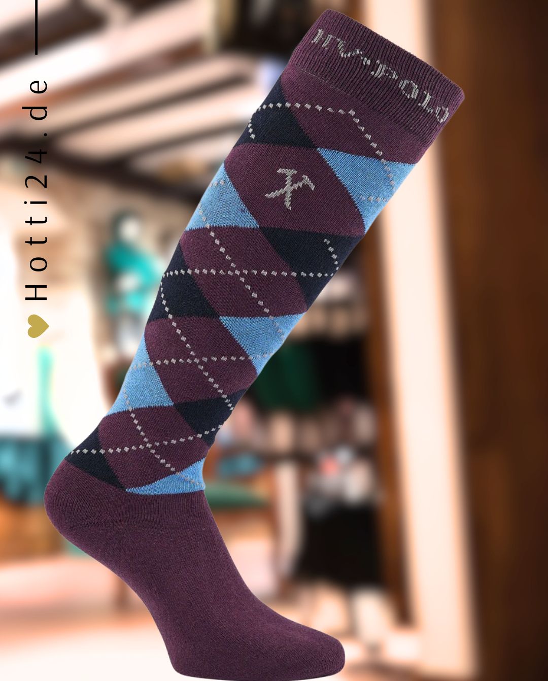 HV POLO »Reitsocken HVPArgyle Plum / Navy / Mid Blue