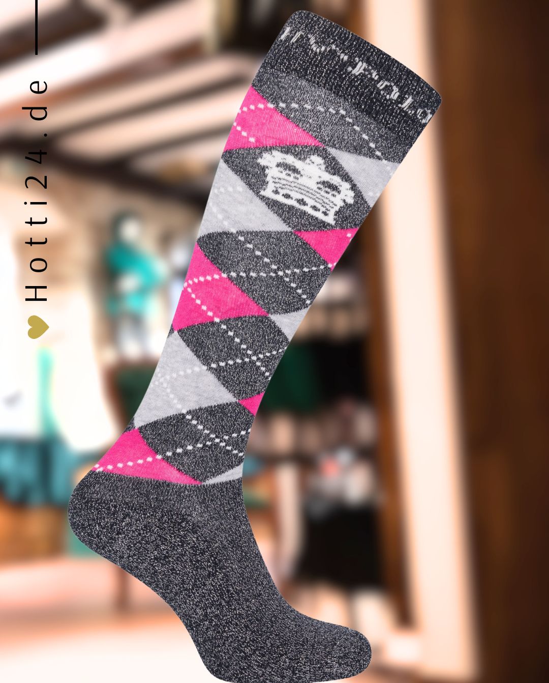 HV POLO »Reitsocken HVPArgyle Navy / Lurex