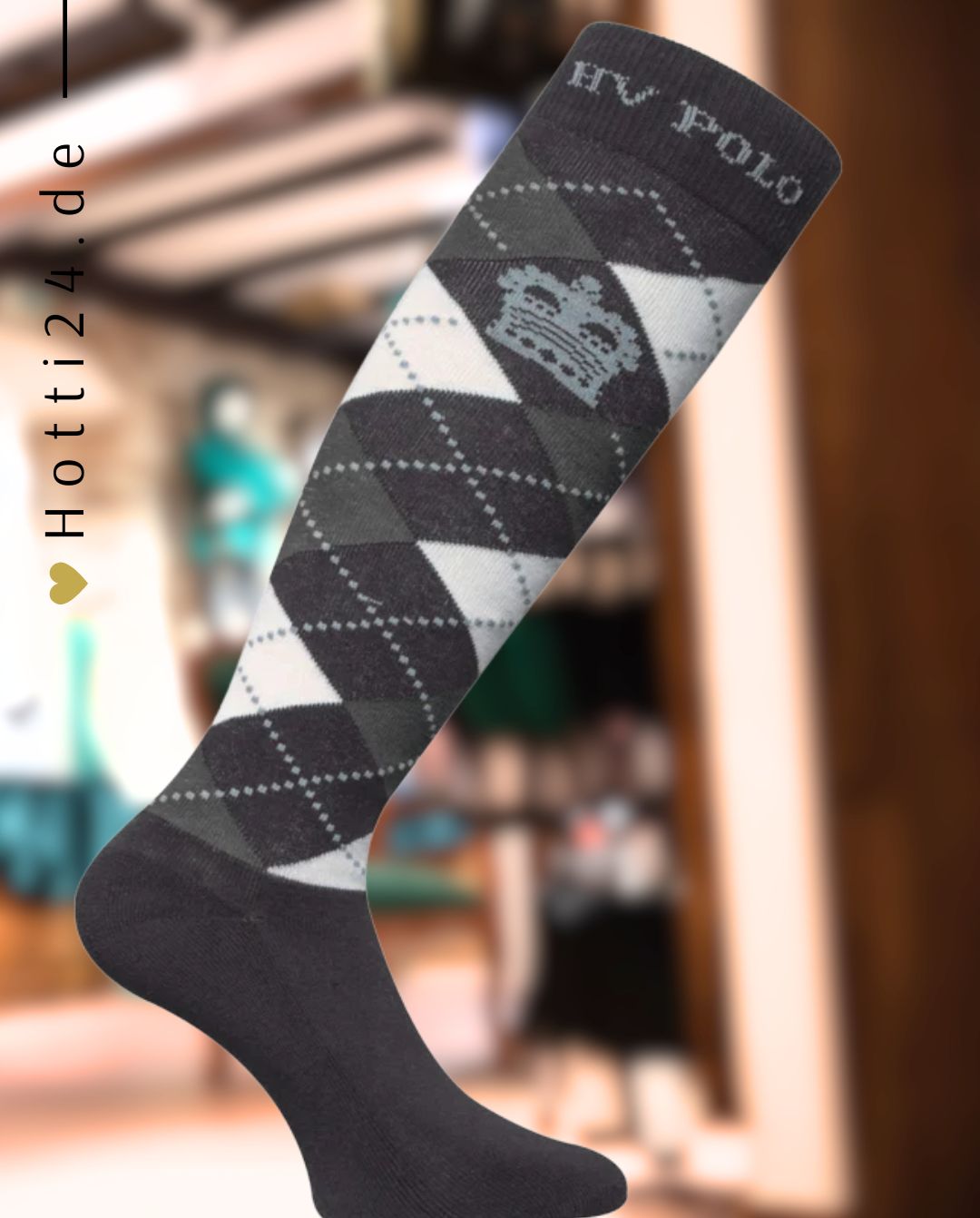 HV POLO »Reitsocken HVPArgyle Charcoal / m.Grey / m.Soft Blue