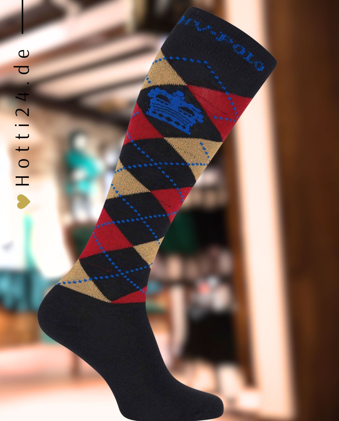 HV Polo »Reitsocken HVPArgyle Black / Red / Gold