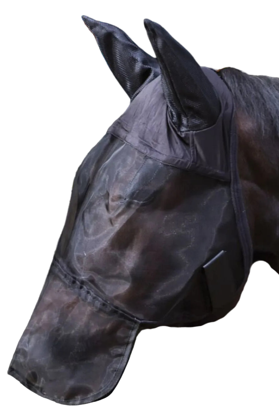 imperial-riding-pferde-fliegenmaske-mit-ohren-nasenklappe-de92100000-9000-schwarz-kaufen-www.hotti24.de - mit Pferd